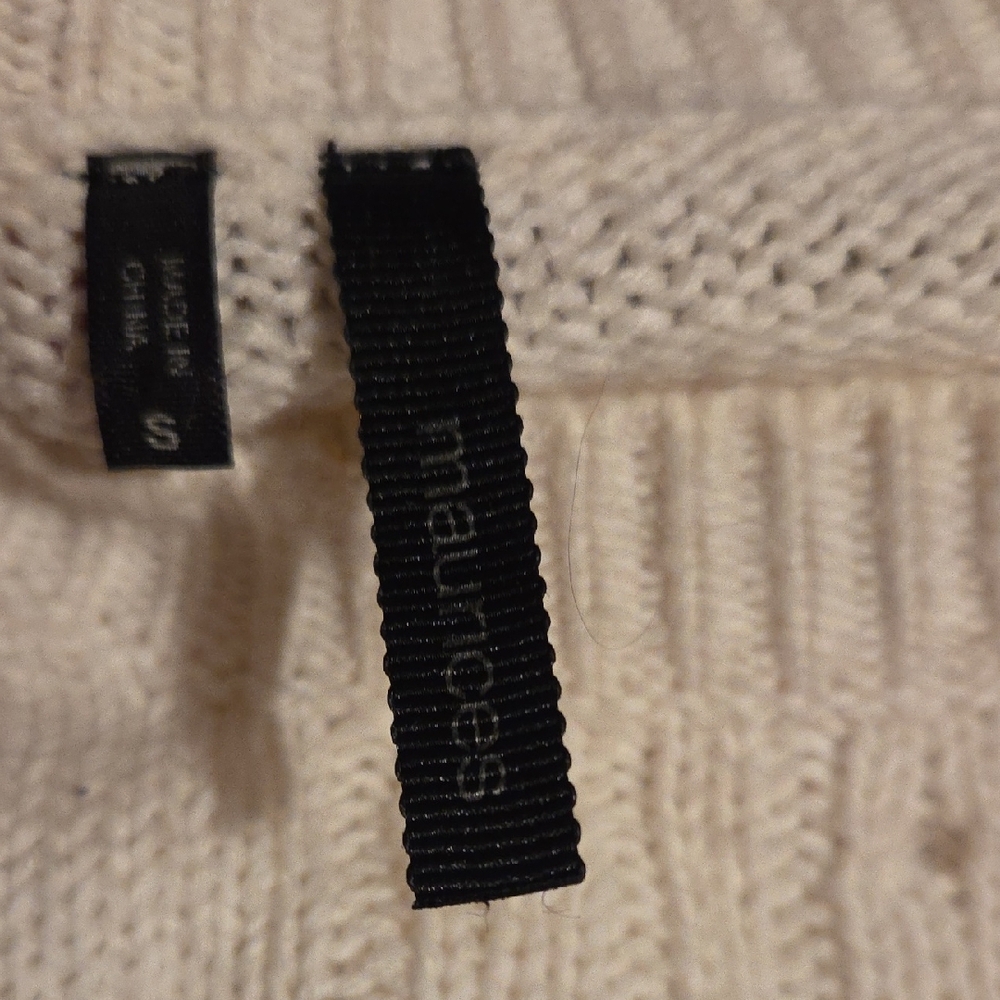 Maurices Cream Cable Knit Sweater with Lace Shoulder - Picture 2 of 2